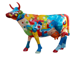 Statue vache en résine Picasso pour Cow parade
